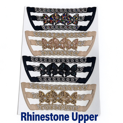 New High Quality Sparkling Rhinestone Shoe Upper For Women Sandal Footwear Parts