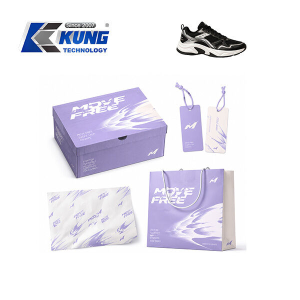 Innovative custom shoe boxes hang tags shopping bags and tissue paper for shoemaking packaging