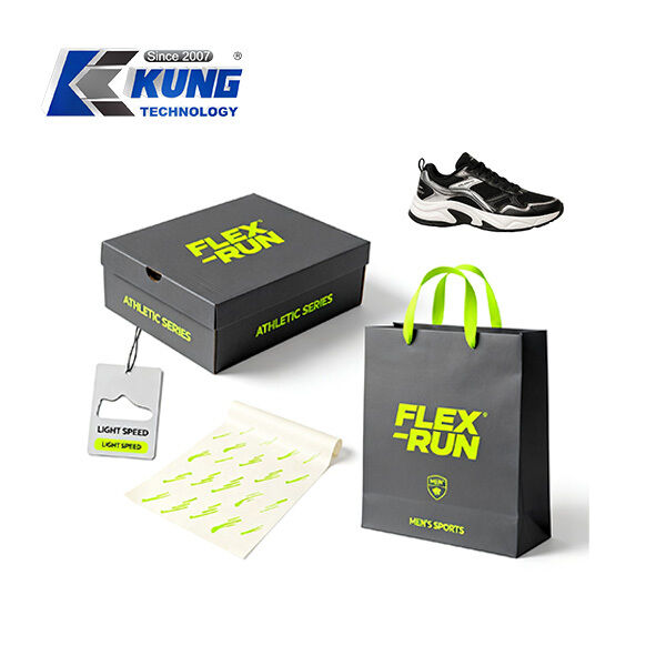 Innovative custom shoe boxes hang tags shopping bags and tissue paper for shoemaking packaging