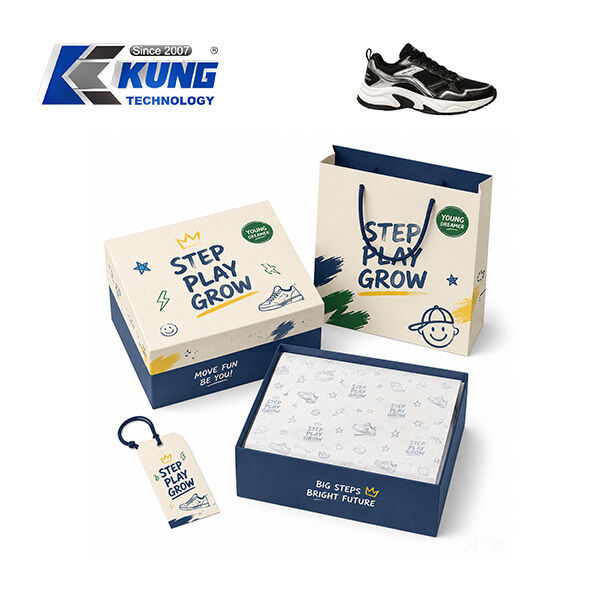 Innovative custom shoe boxes hang tags shopping bags and tissue paper for shoemaking packaging