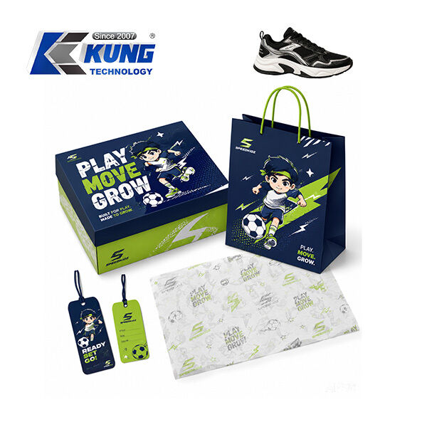 Innovative custom shoe boxes hang tags shopping bags and tissue paper for shoemaking packaging