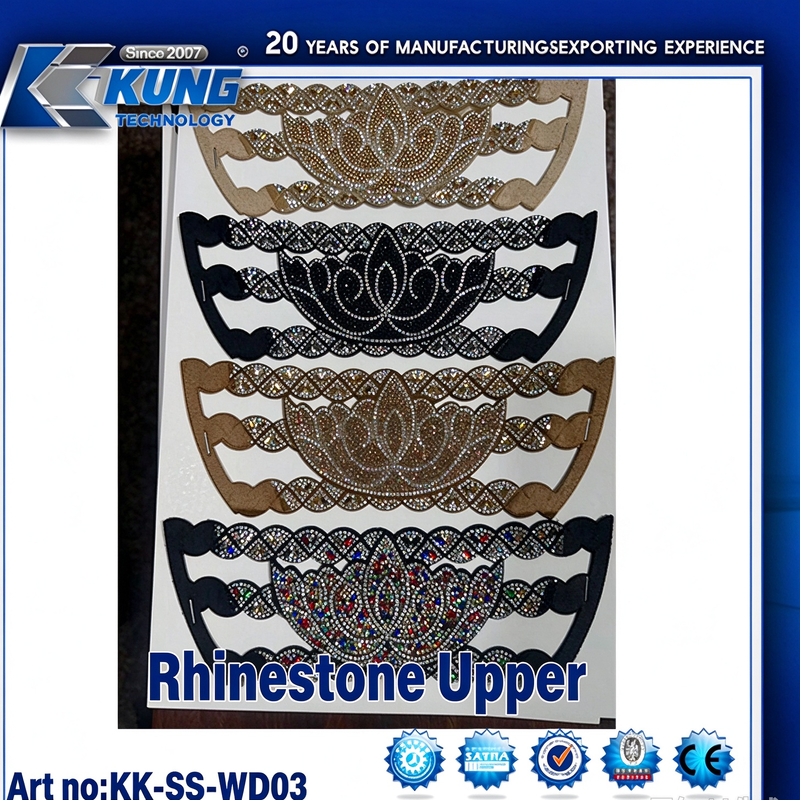 New High Quality Sparkling Rhinestone Shoe Upper For Women Sandal Footwear Parts